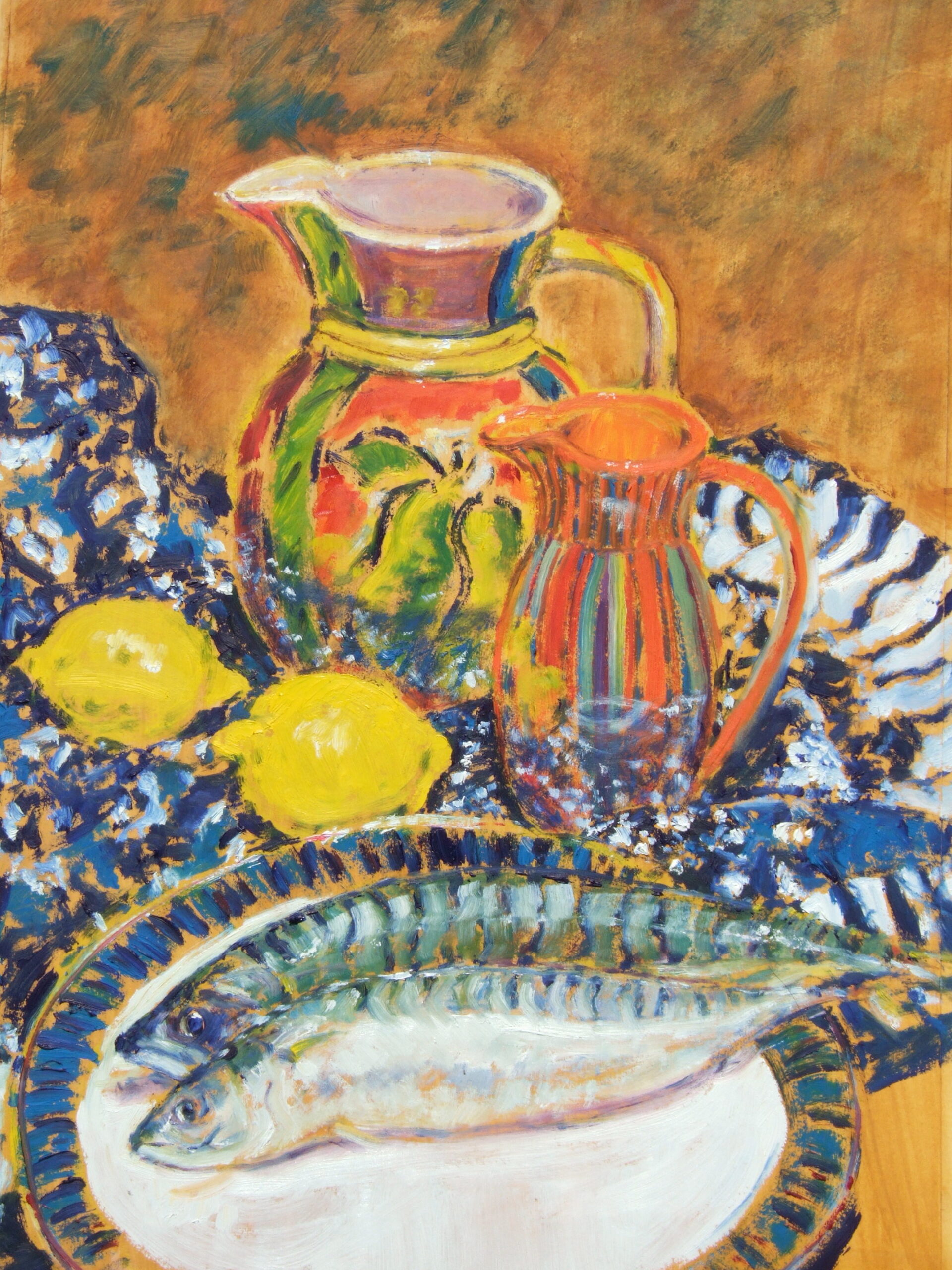 Still life, oil on paper